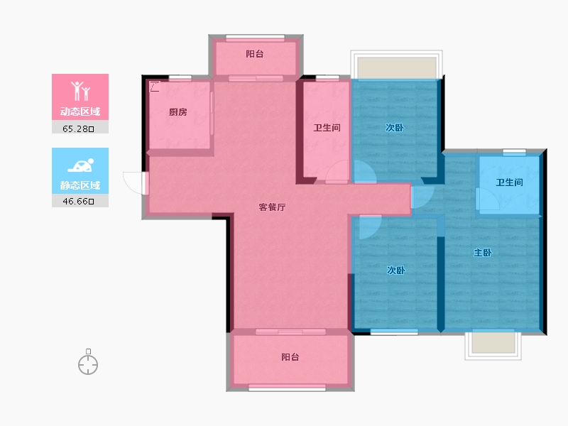 湖南省-株洲市-顺凯公馆-100.00-户型库-动静分区