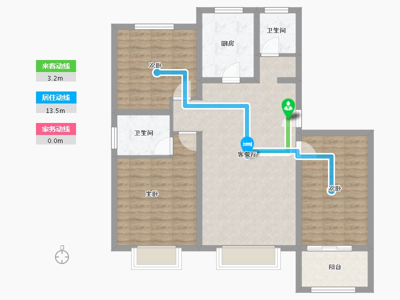 山东省-济宁市-九巨龙青年城3期·华锦苑-94.96-户型库-动静线