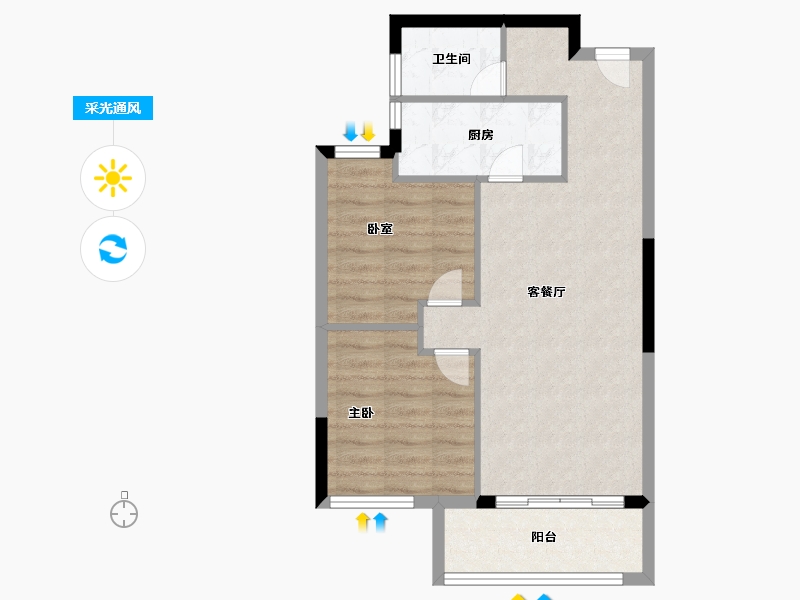 福建省-福州市-中庚东金-58.40-户型库-采光通风