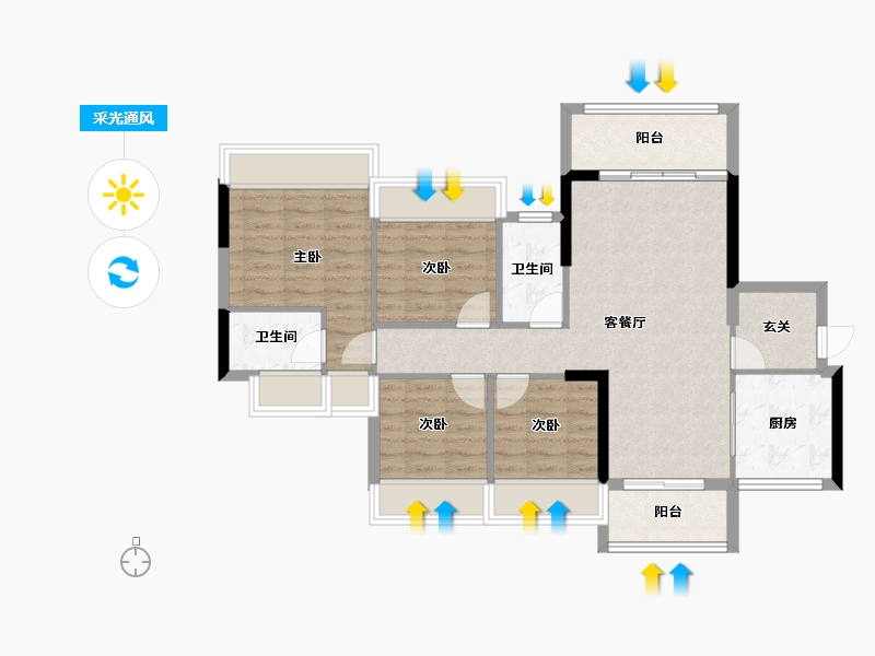 广东省-清远市-金丰壹方城-87.59-户型库-采光通风