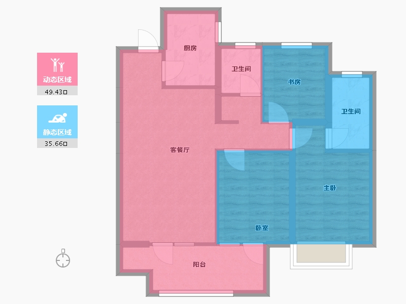 河北省-石家庄市-东胜时间山-82.56-户型库-动静分区