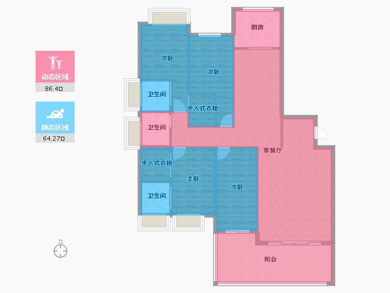 广东省-汕头市-海璟天翡-137.60-户型库-动静分区