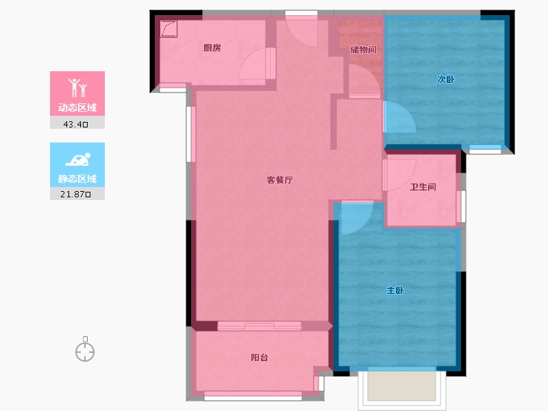 福建省-漳州市-融信西西里-57.68-户型库-动静分区