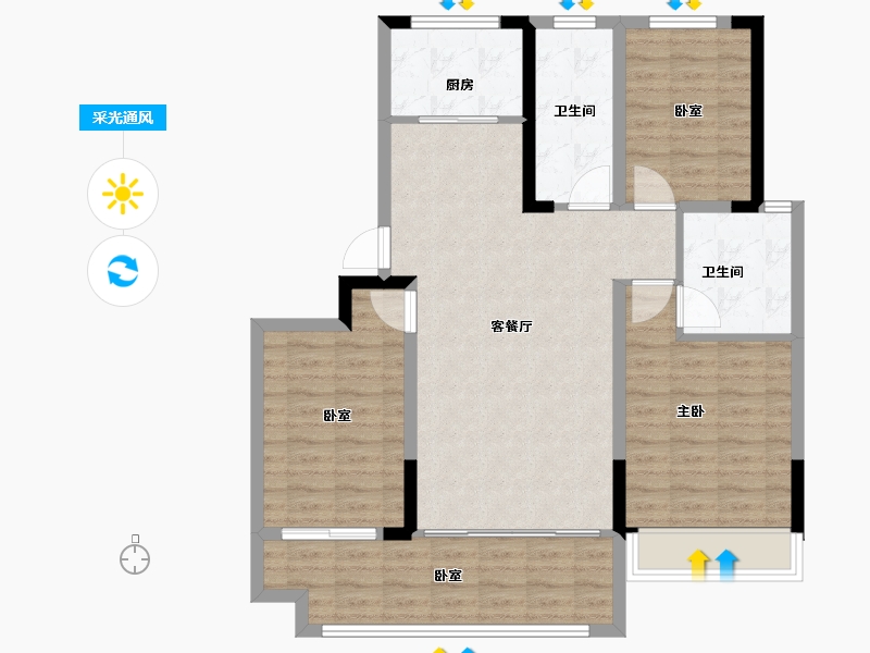 河南省-濮阳市-南乐陶然居-98.40-户型库-采光通风