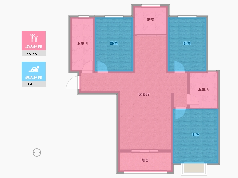 河南省-濮阳市-诚城·幸福里-108.00-户型库-动静分区