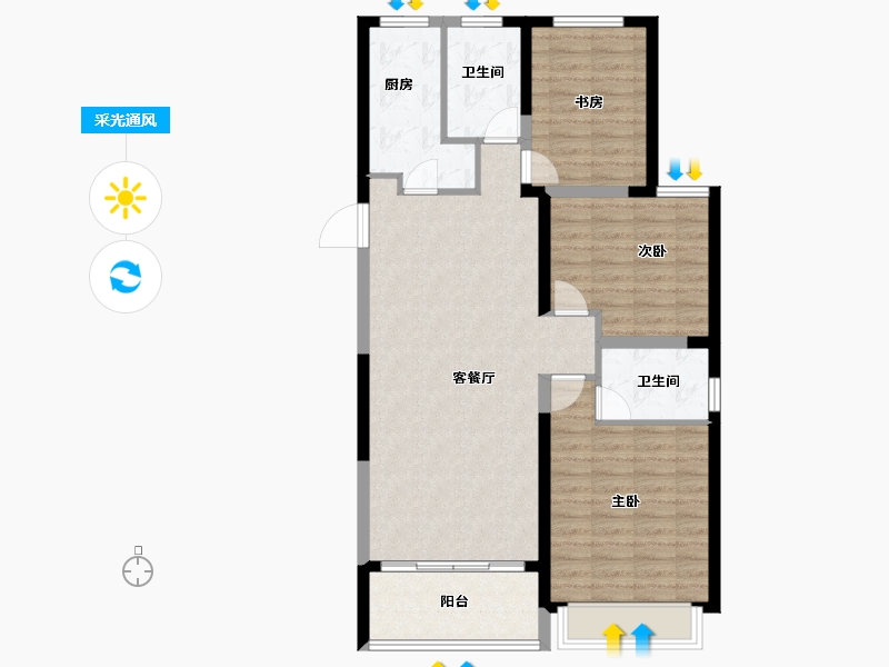 河南省-濮阳市-开州城投馨园-95.90-户型库-采光通风