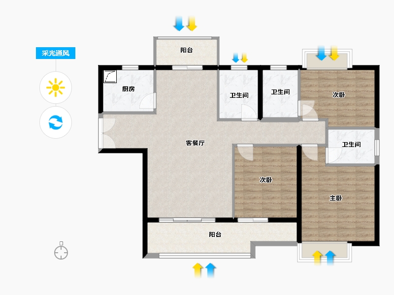 福建省-宁德市-锦绣澜庭-115.00-户型库-采光通风