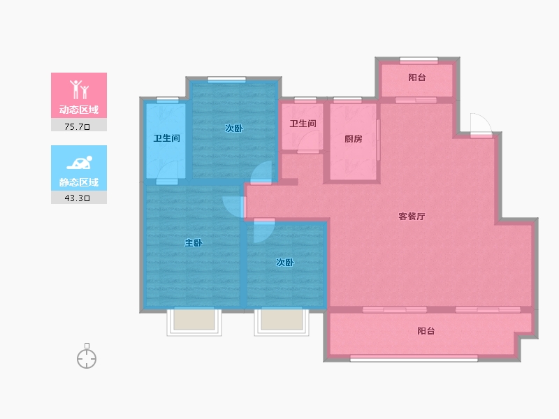 河南省-濮阳市-向荣壹号院-106.72-户型库-动静分区