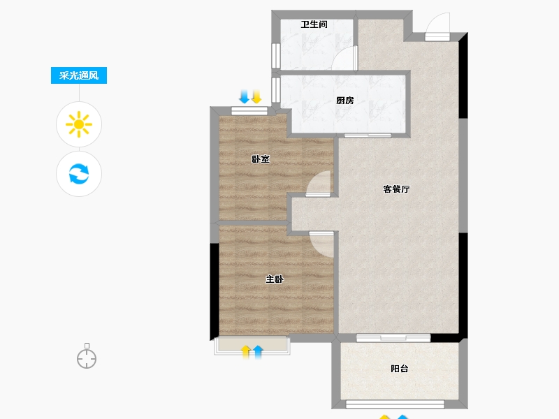 福建省-福州市-中庚东金-61.60-户型库-采光通风