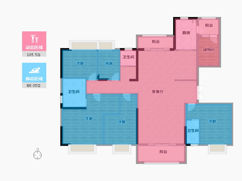 云南省-昆明市-中交碧桂园东园-173.41-户型库-动静分区