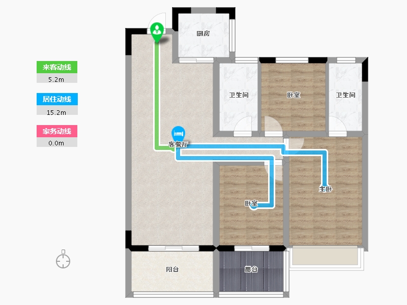 河南省-濮阳市-乐享御府-90.40-户型库-动静线