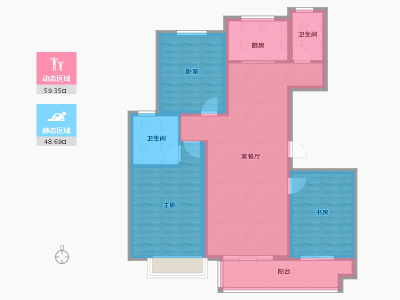 安徽省-黄山市-中房悠然居&圣天地-96.84-户型库-动静分区