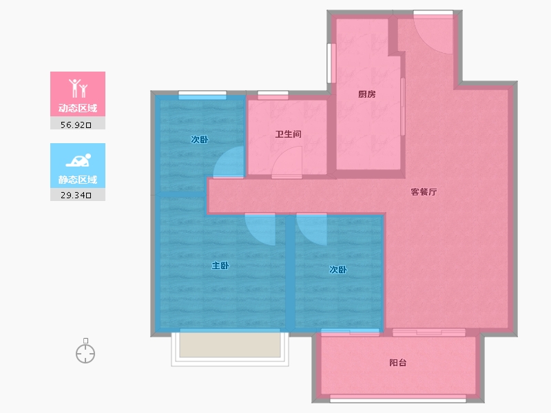 江苏省-徐州市-银城致享城-77.60-户型库-动静分区