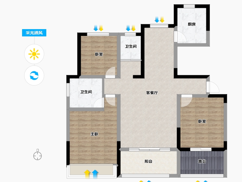 河南省-濮阳市-乐享御府-98.40-户型库-采光通风