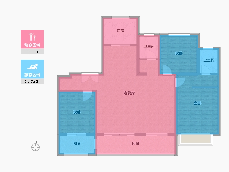 河南省-濮阳市-崛起翎云府-111.13-户型库-动静分区