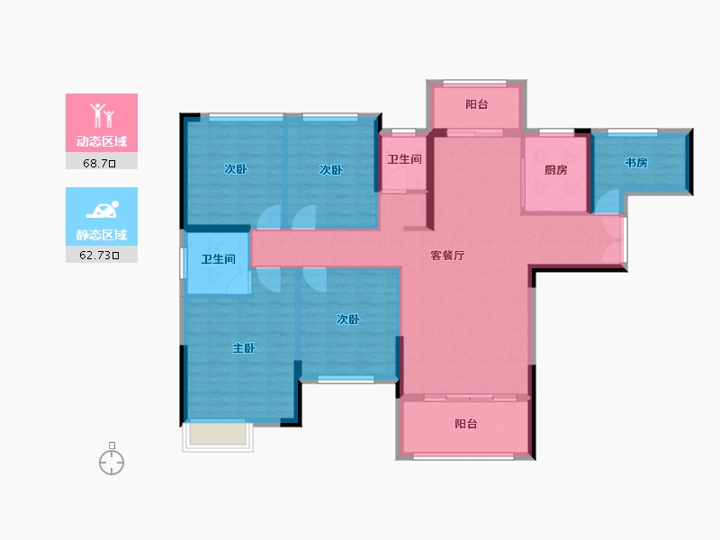 湖南省-邵阳市-南山美郡-118.62-户型库-动静分区