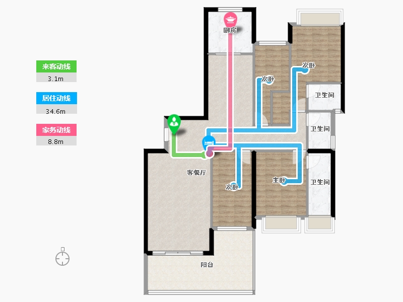 广东省-汕头市-海璟天翡-136.90-户型库-动静线