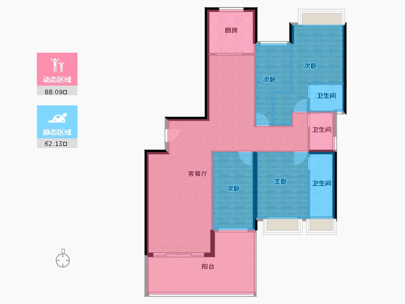 广东省-汕头市-海璟天翡-136.90-户型库-动静分区