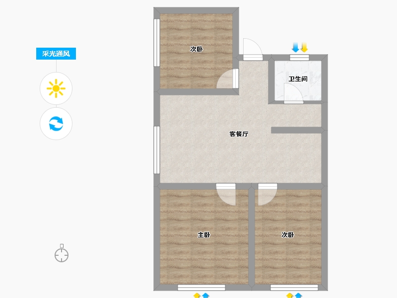 山东省-济宁市-济宁·九巨龙龙城公馆-60.86-户型库-采光通风