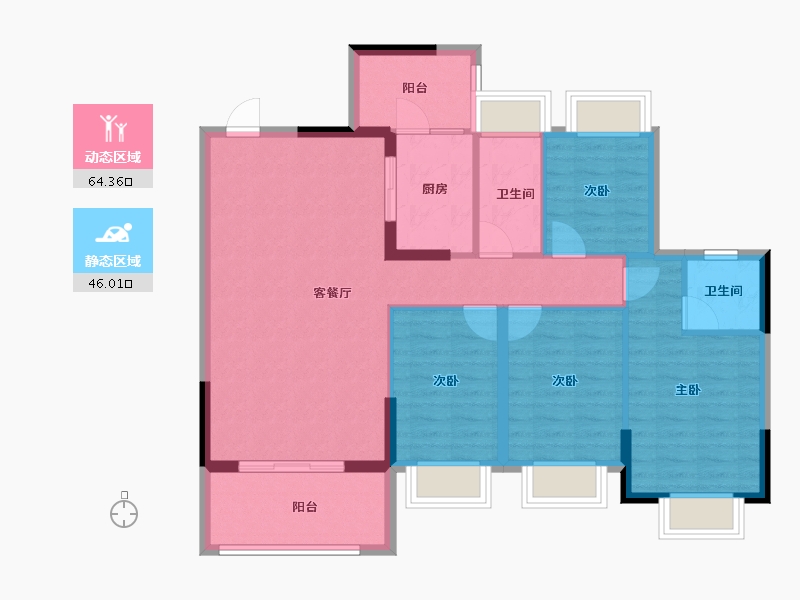 广东省-河源市-维景南城花园-99.41-户型库-动静分区