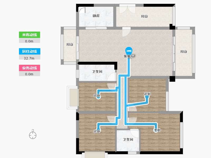 湖南省-郴州市-皇廷凤凰城-118.49-户型库-动静线