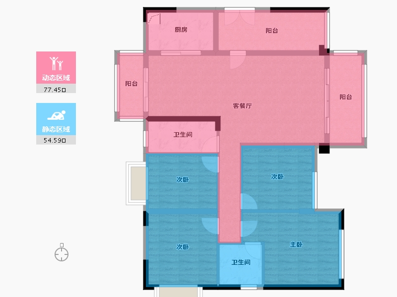 湖南省-郴州市-皇廷凤凰城-118.49-户型库-动静分区