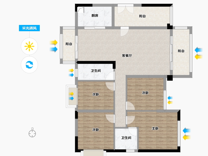 湖南省-郴州市-皇廷凤凰城-118.49-户型库-采光通风