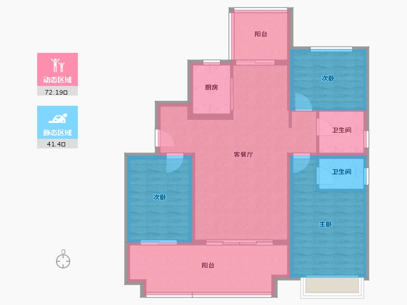 河南省-濮阳市-向荣·翡翠城-102.08-户型库-动静分区