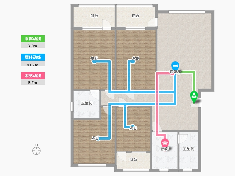 上海-上海市-冠生园路237弄小区-143.00-户型库-动静线