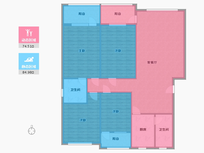 上海-上海市-冠生园路237弄小区-143.00-户型库-动静分区