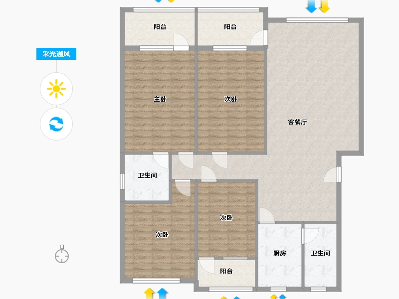 上海-上海市-冠生园路237弄小区-143.00-户型库-采光通风