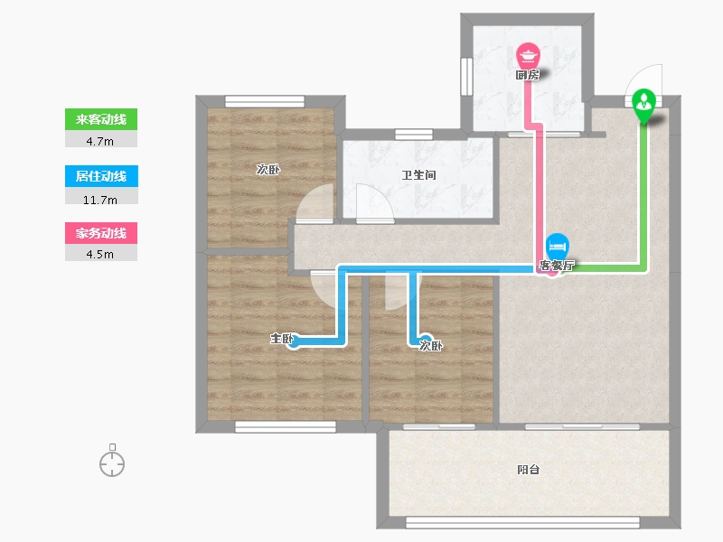 江苏省-无锡市-时光玖境-78.00-户型库-动静线