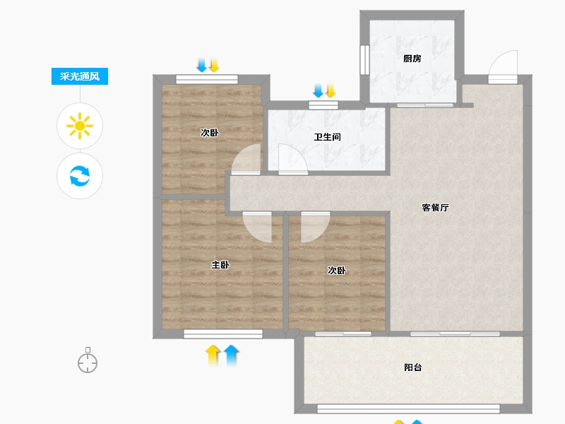 江苏省-无锡市-时光玖境-78.00-户型库-采光通风