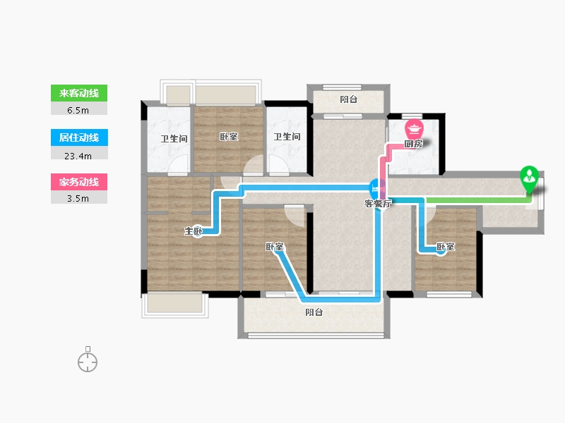 山西省-大同市-万德隆·阳光城·愉憬湾-104.00-户型库-动静线