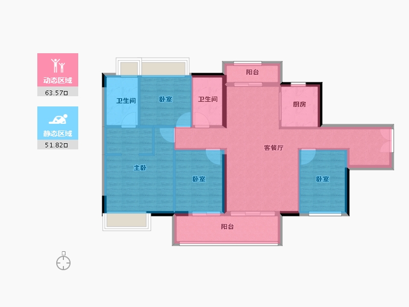 山西省-大同市-万德隆·阳光城·愉憬湾-104.00-户型库-动静分区