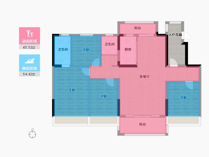 陕西省-商洛市-商南碧桂园·麓城首府-114.56-户型库-动静分区