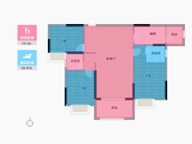 广东省-河源市-维景南城花园-84.79-户型库-动静分区