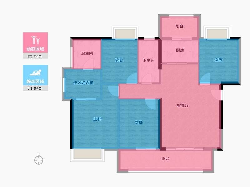 福建省-福州市-中发印象外滩-104.47-户型库-动静分区