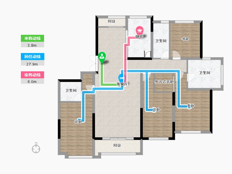 山东省-济南市-高新绿城玉蘭花园-152.00-户型库-动静线