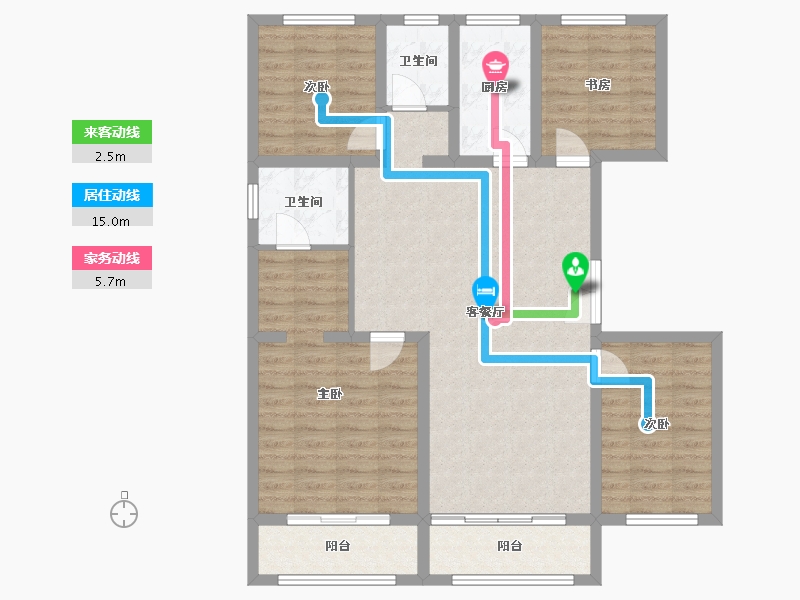 山东省-济宁市-九巨龙青年城3期·华锦苑-106.81-户型库-动静线