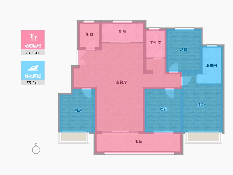 河南省-濮阳市-崛起翎云府-114.47-户型库-动静分区