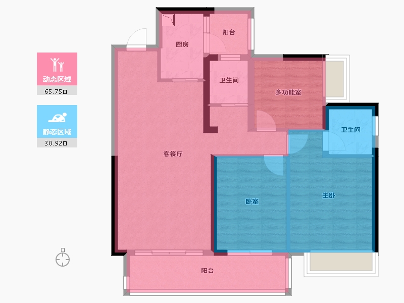 广西壮族自治区-崇左市-崇左碧桂园公园上城-86.28-户型库-动静分区