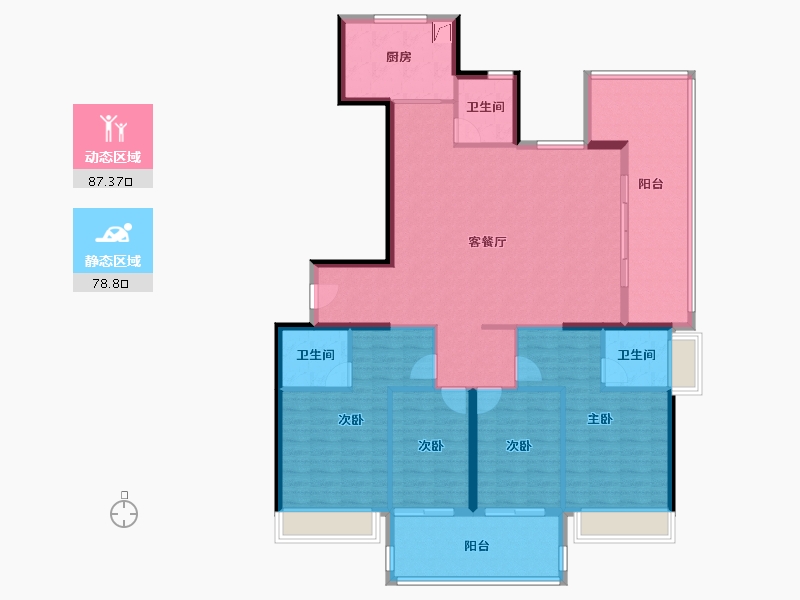 广东省-汕头市-海璟天翡-151.21-户型库-动静分区