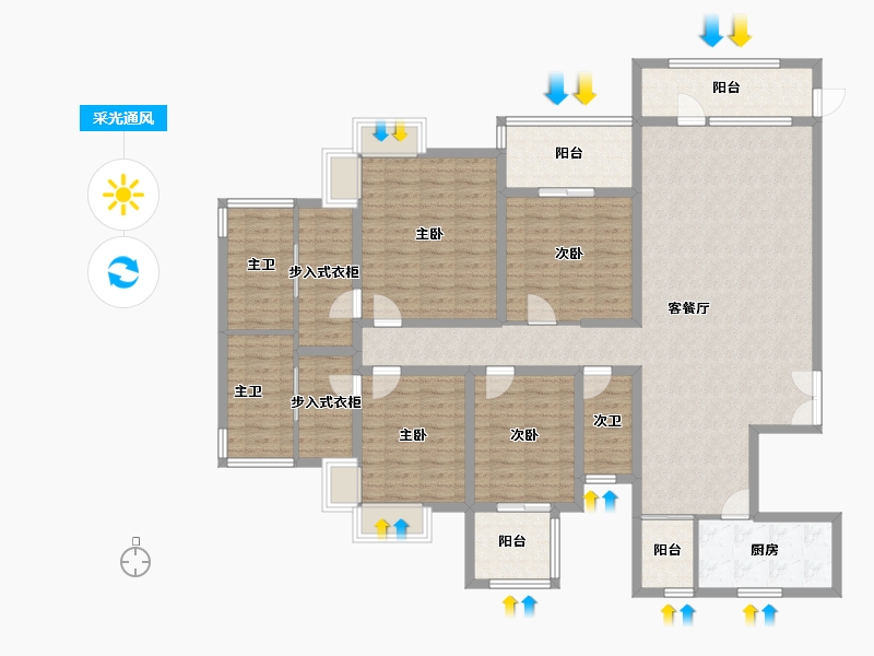 福建省-福州市-中发印象外滩-160.00-户型库-采光通风