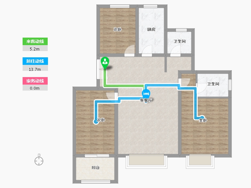 山东省-济宁市-九巨龙青年城3期·华锦苑-98.42-户型库-动静线