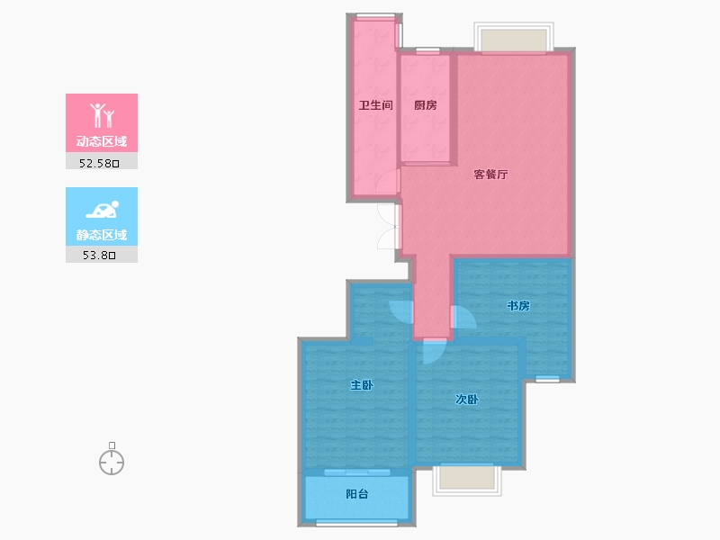 江苏省-徐州市-汇景·国际-95.00-户型库-动静分区