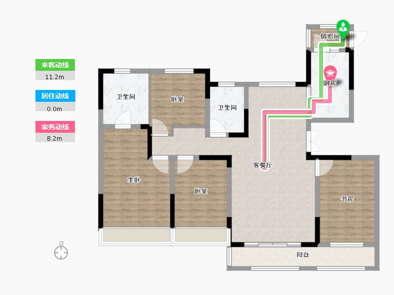 河南省-濮阳市-非凡·璞禵公馆-129.61-户型库-动静线