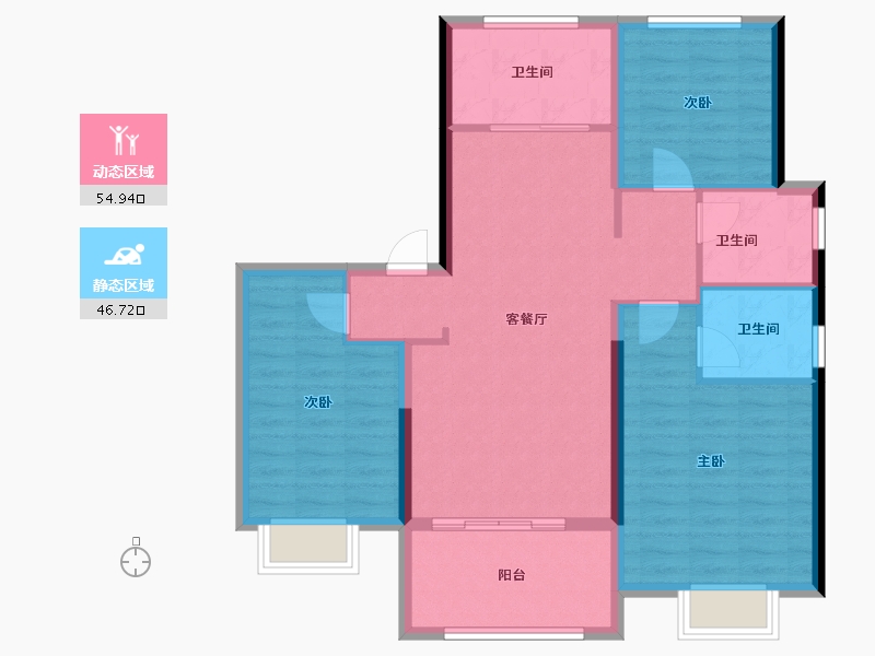 山东省-烟台市-玲珑玺悦府-91.52-户型库-动静分区