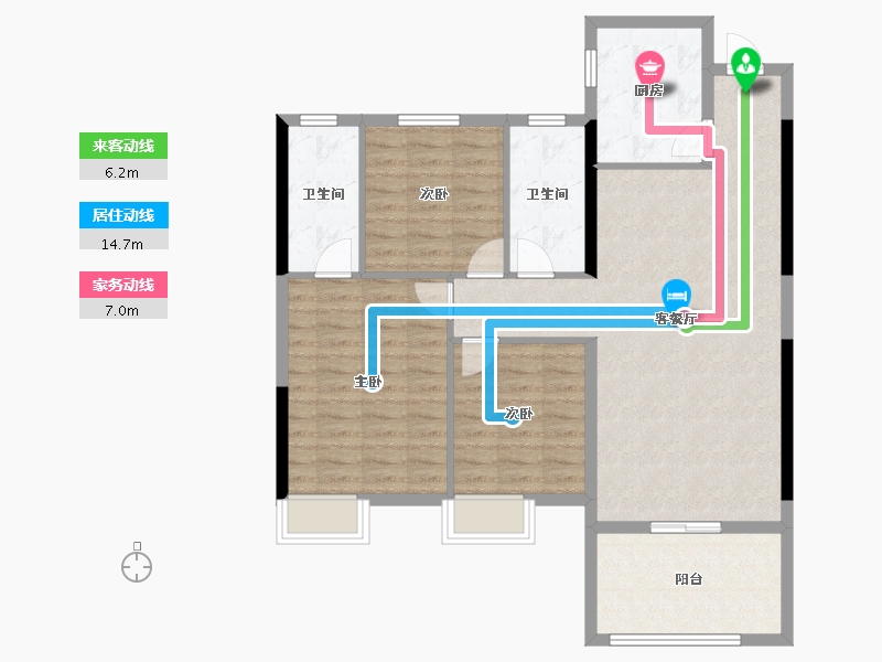 湖北省-仙桃市-康湾一品二期·康湾熙岸-97.03-户型库-动静线