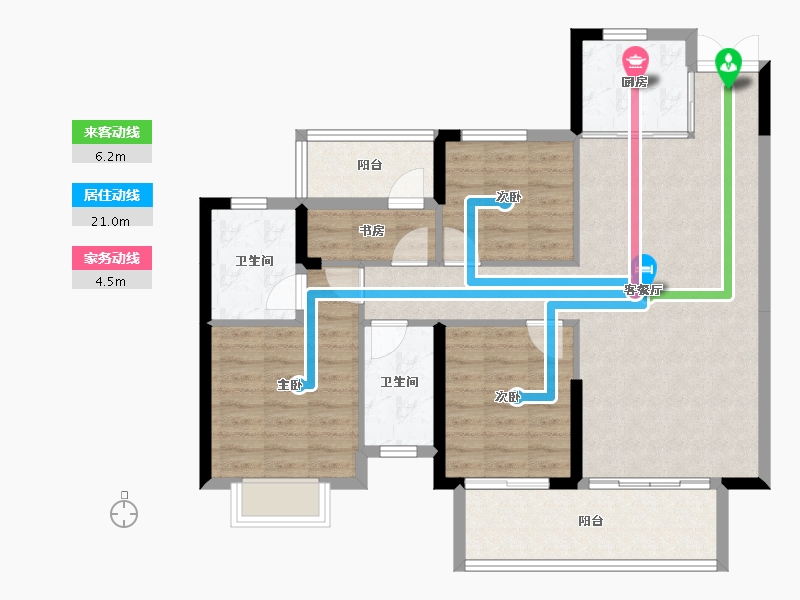 湖南省-邵阳市-邵阳湾田·望江府-96.36-户型库-动静线